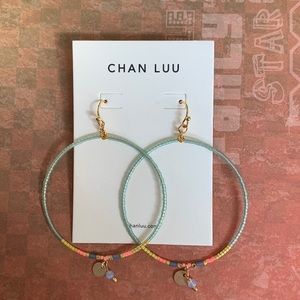CHAN LUU beaded hoop dangle earrings-NEW